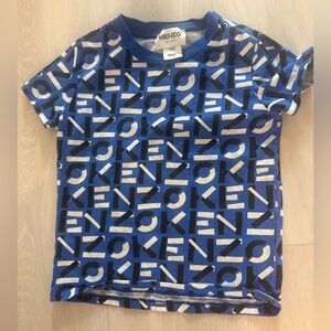 Kenzo Kids Blue and White Patterned Tee size 4